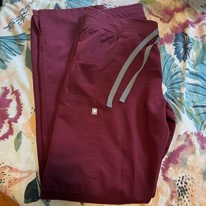 Maroon Kade Cargo Figs Scrub Pants